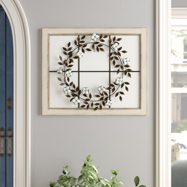 Three Posts™ Floral Wreath Wood Framed Wall Décor & Reviews Wayfair